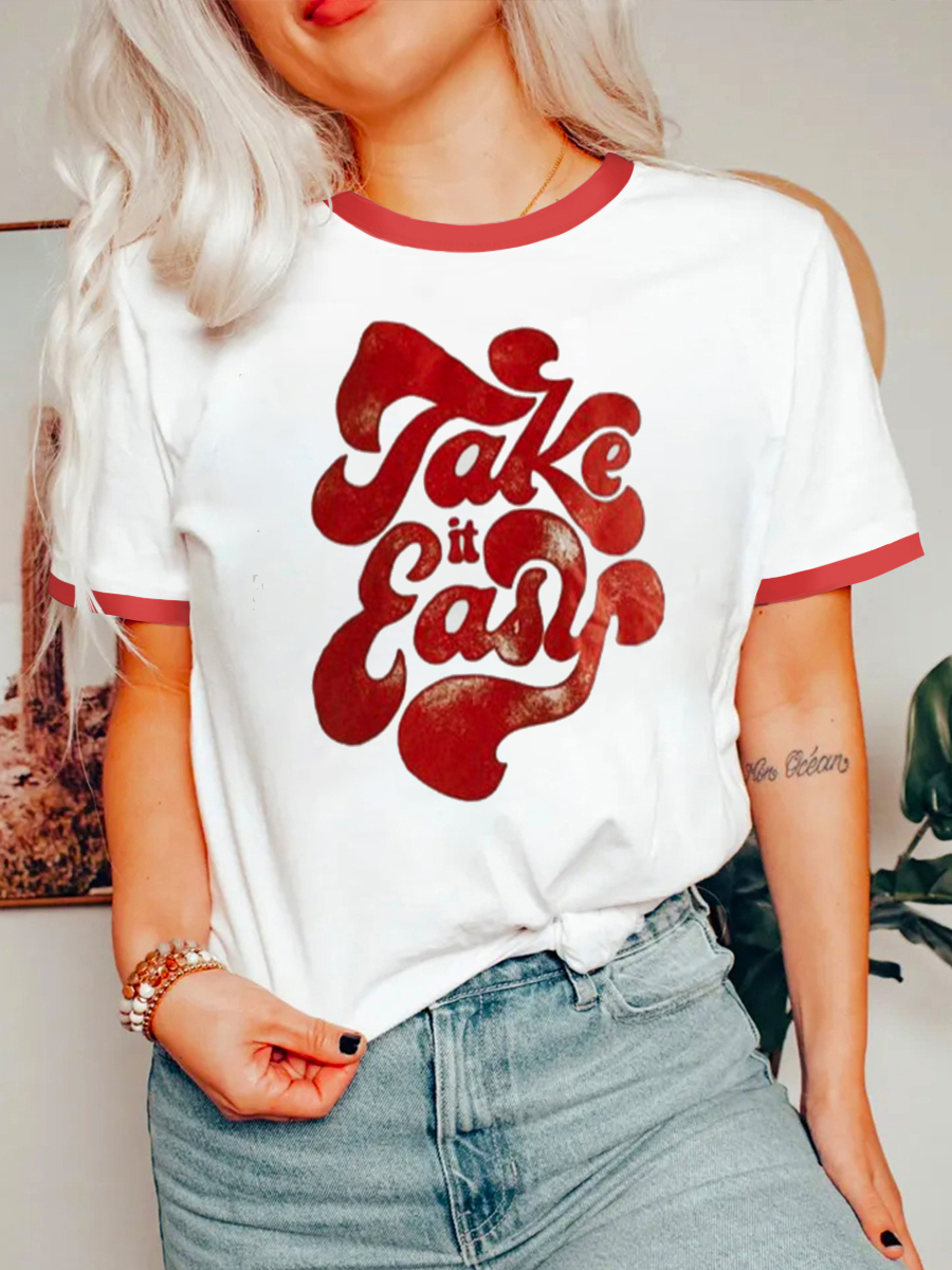 Retro Take It Easy Ringer Tee