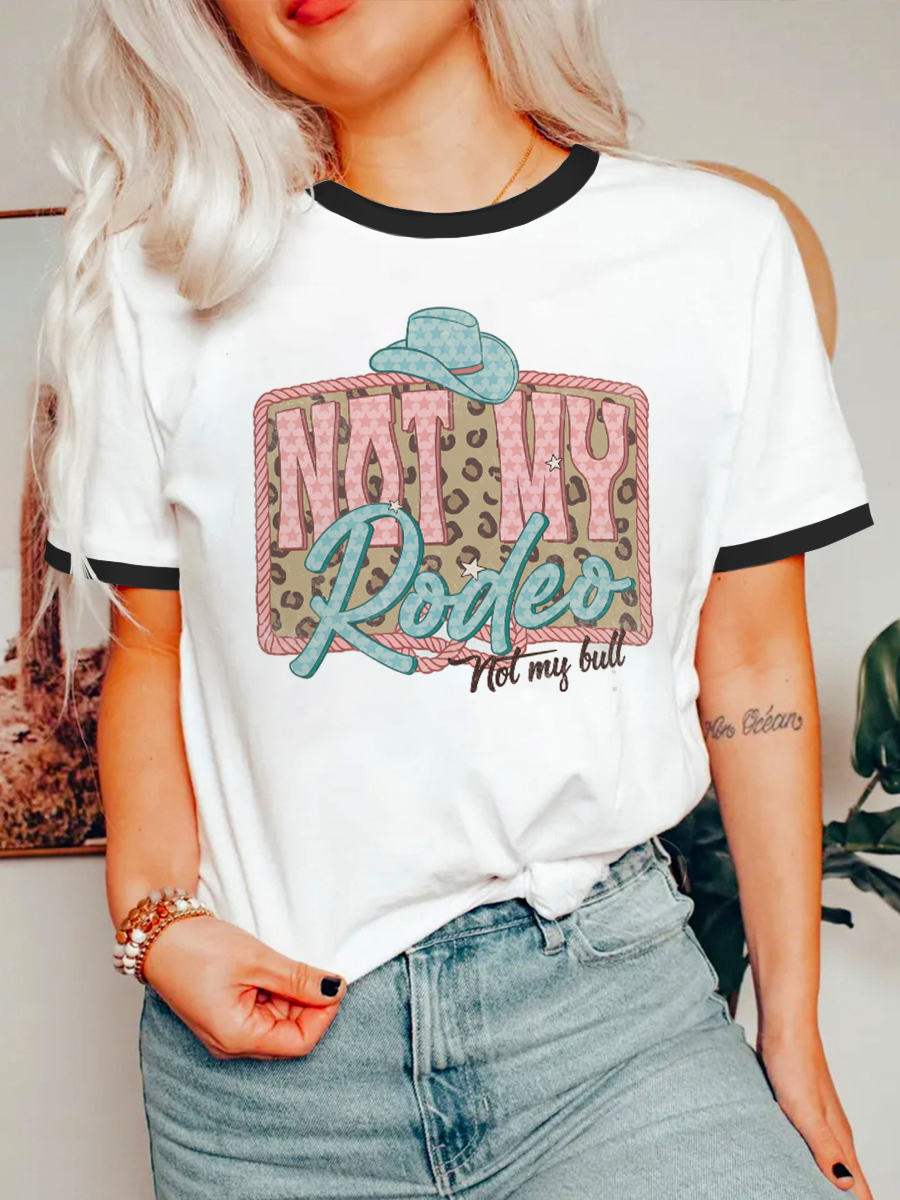 Vintage Not My Rodeo Ringer Tee