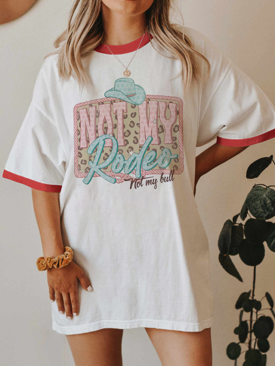 Vintage Not My Rodeo Ringer Tee