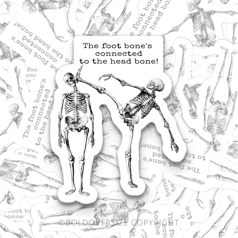 12pcs Vintage Foot Bone Sticker