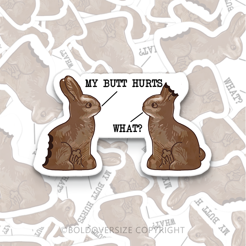 12pcs Vintage My Butt Hurts Sticker