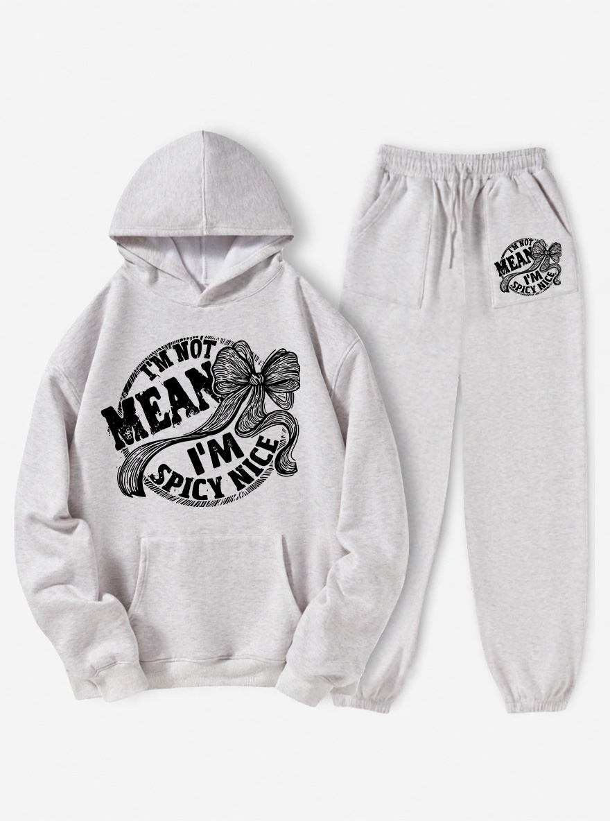 Vintage I’m Not Mean I’m Spicy Fleece Hoodie Suit