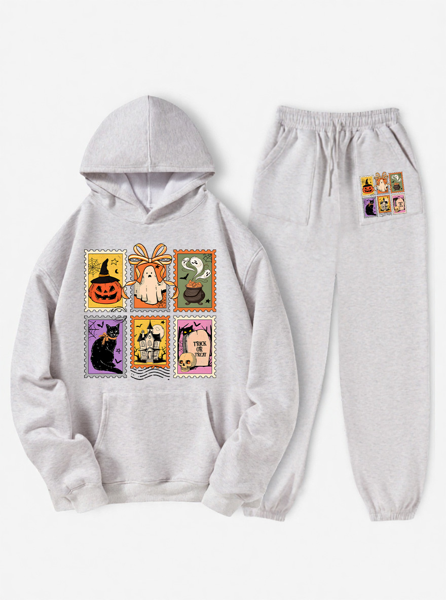 Vintage Spooky Season Fleece Hoodie Suit