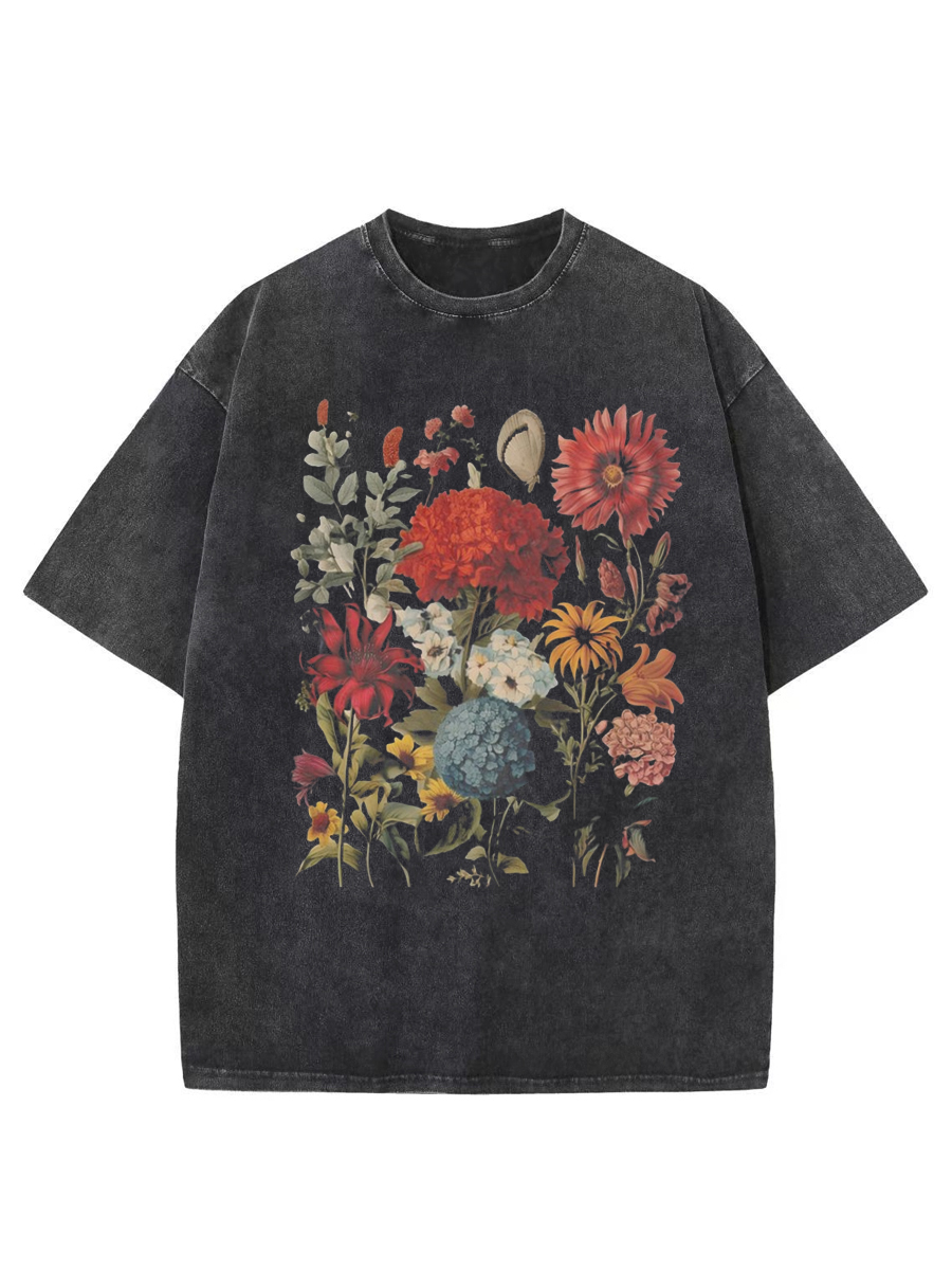Vintage Boho Wildflowers Washed T-Shirt