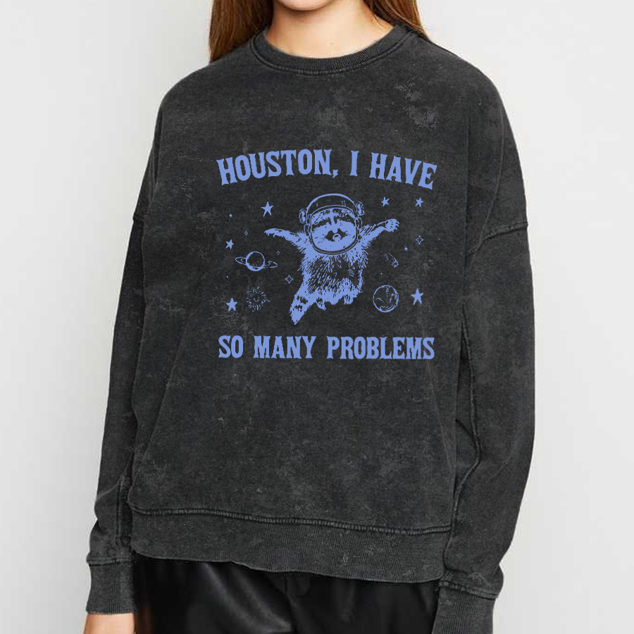 Vintage Raccoon Meme Washed Sweatshirts