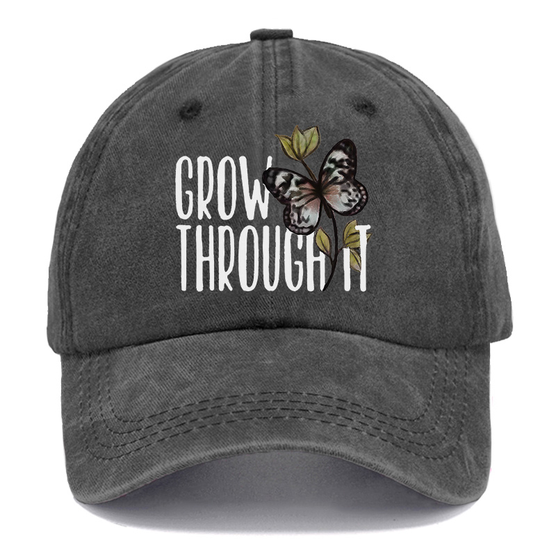 Vintage Grow Through It Butterfly Washed Cap