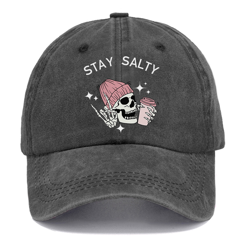Vintage Skeleton Stay Salty Washed Cap
