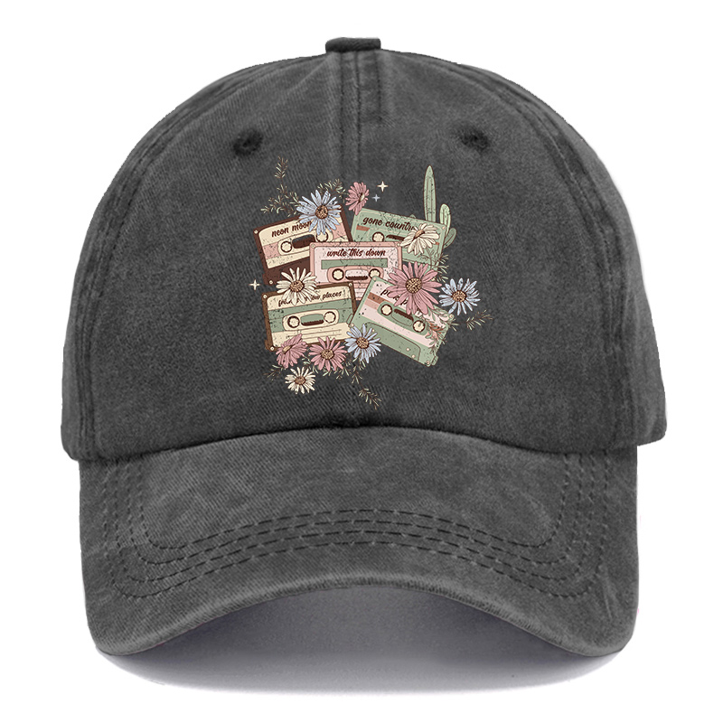 Vintage Cassette Tapes Washed Cap