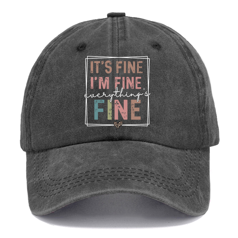Vintage Plus Size Everything Is Fine Washed Cap