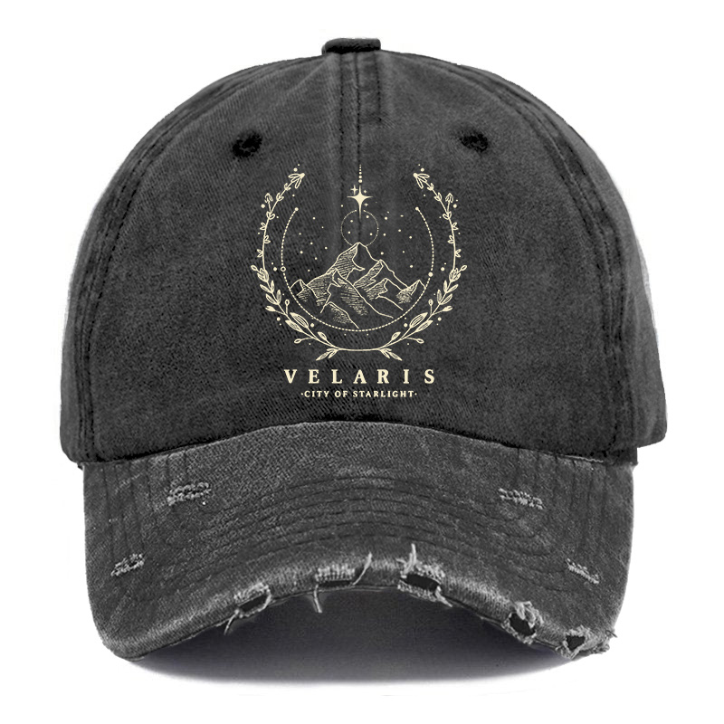 Vintage Style Velaris Washed Book Ripped Washed Cap