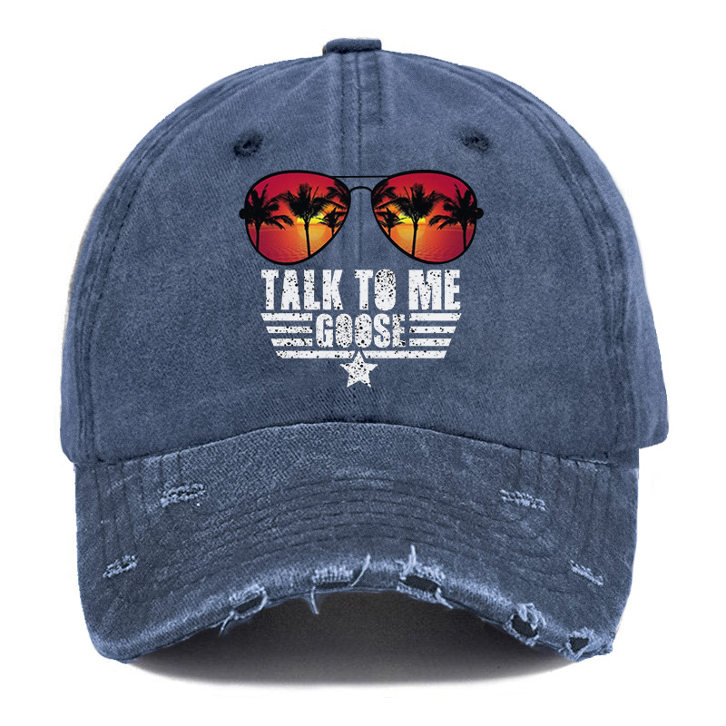Vintage Talk To Me Goose Ripped Washed Cap