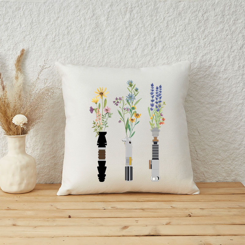 Vintage Floral Lightsaber Cushion Pillow