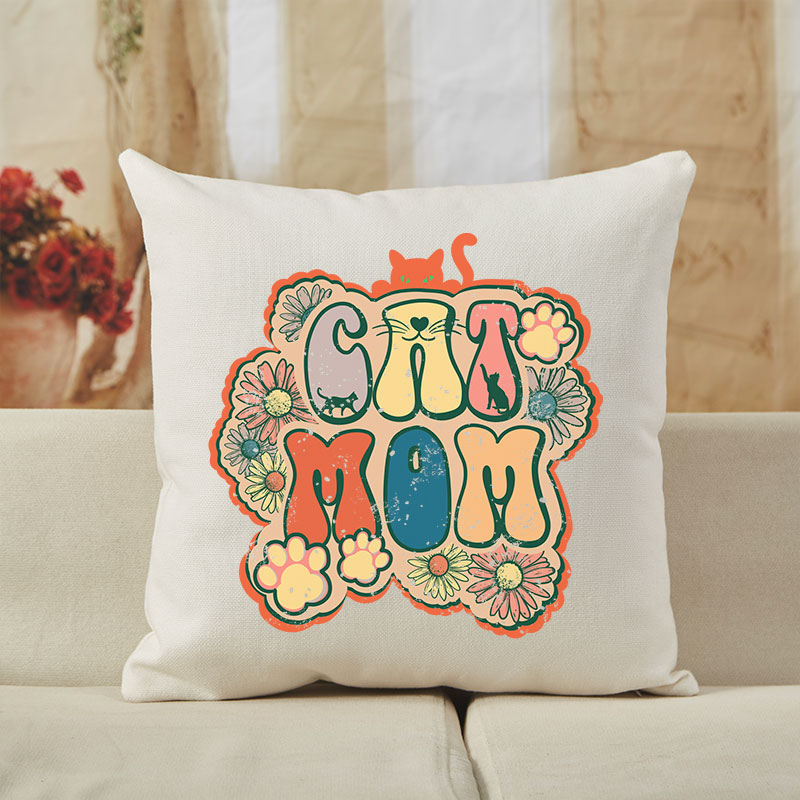 Vintage Cat Mom Cushion Pillow