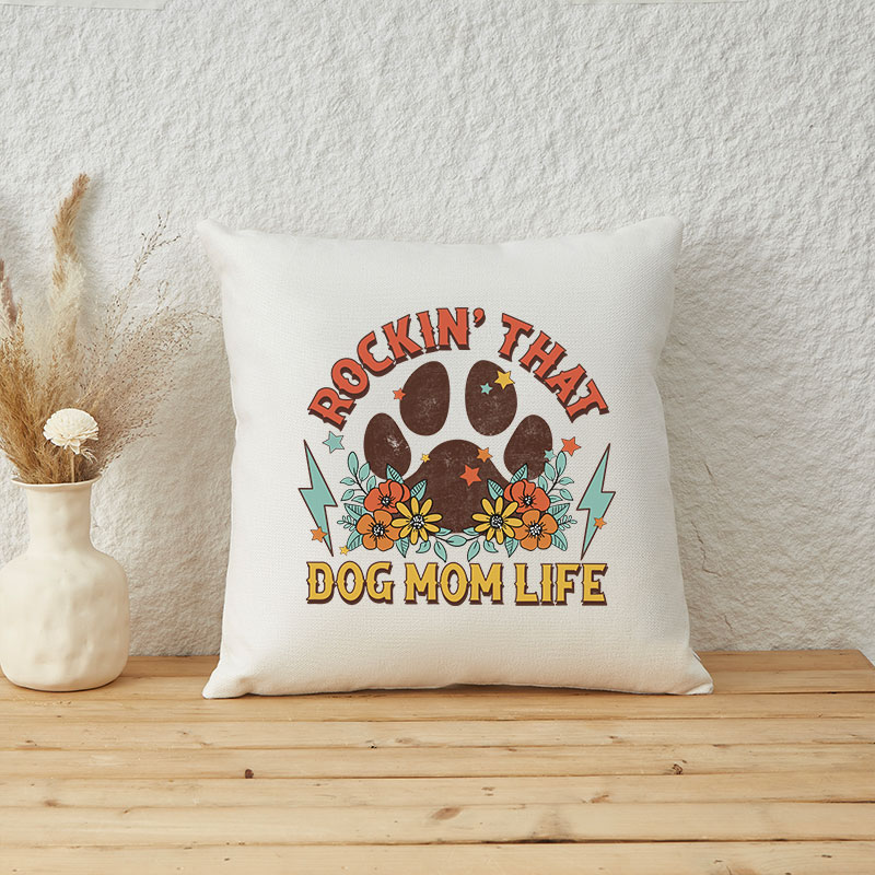Vintage Dog Mom Cushion Pillow
