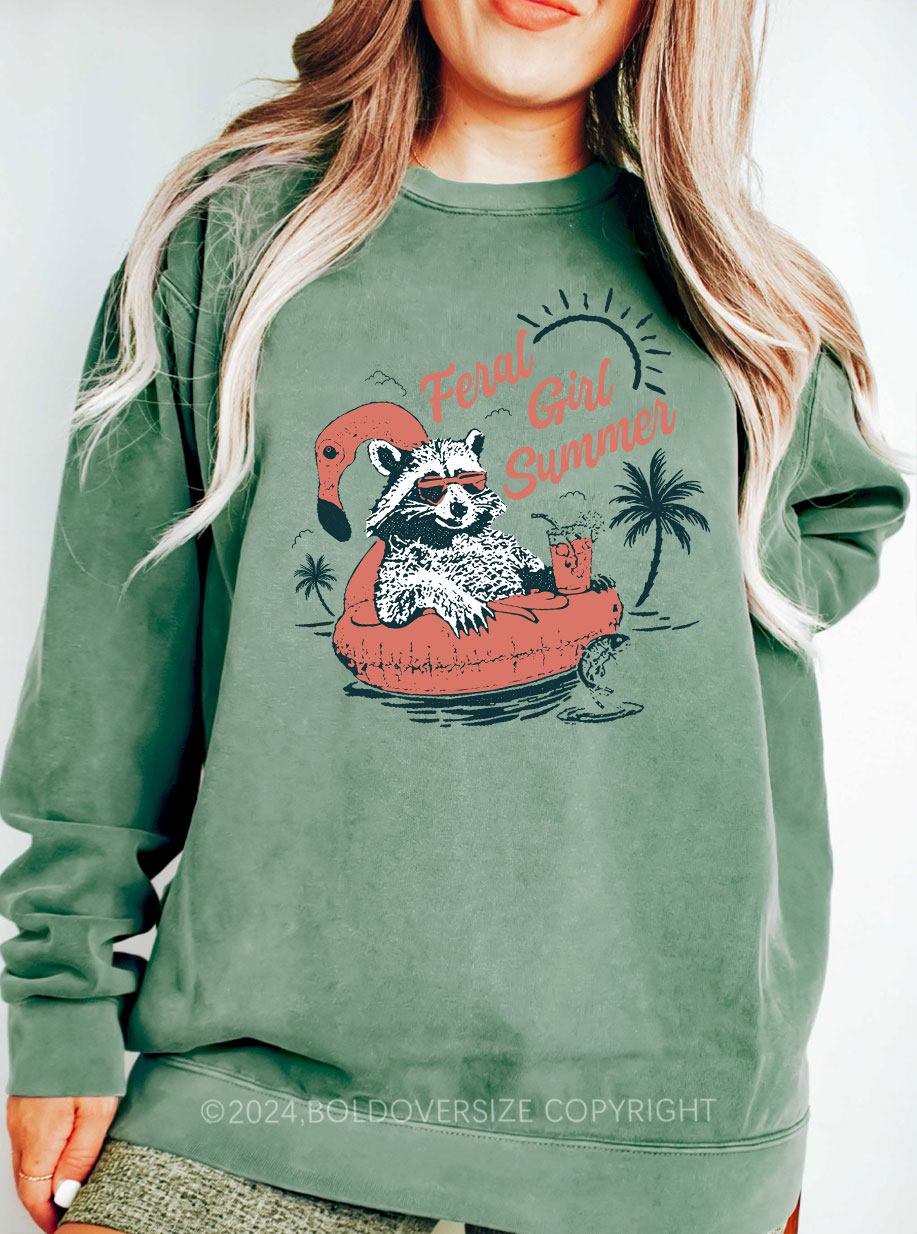 Vintage Feral Girl Summer Sweatshirt