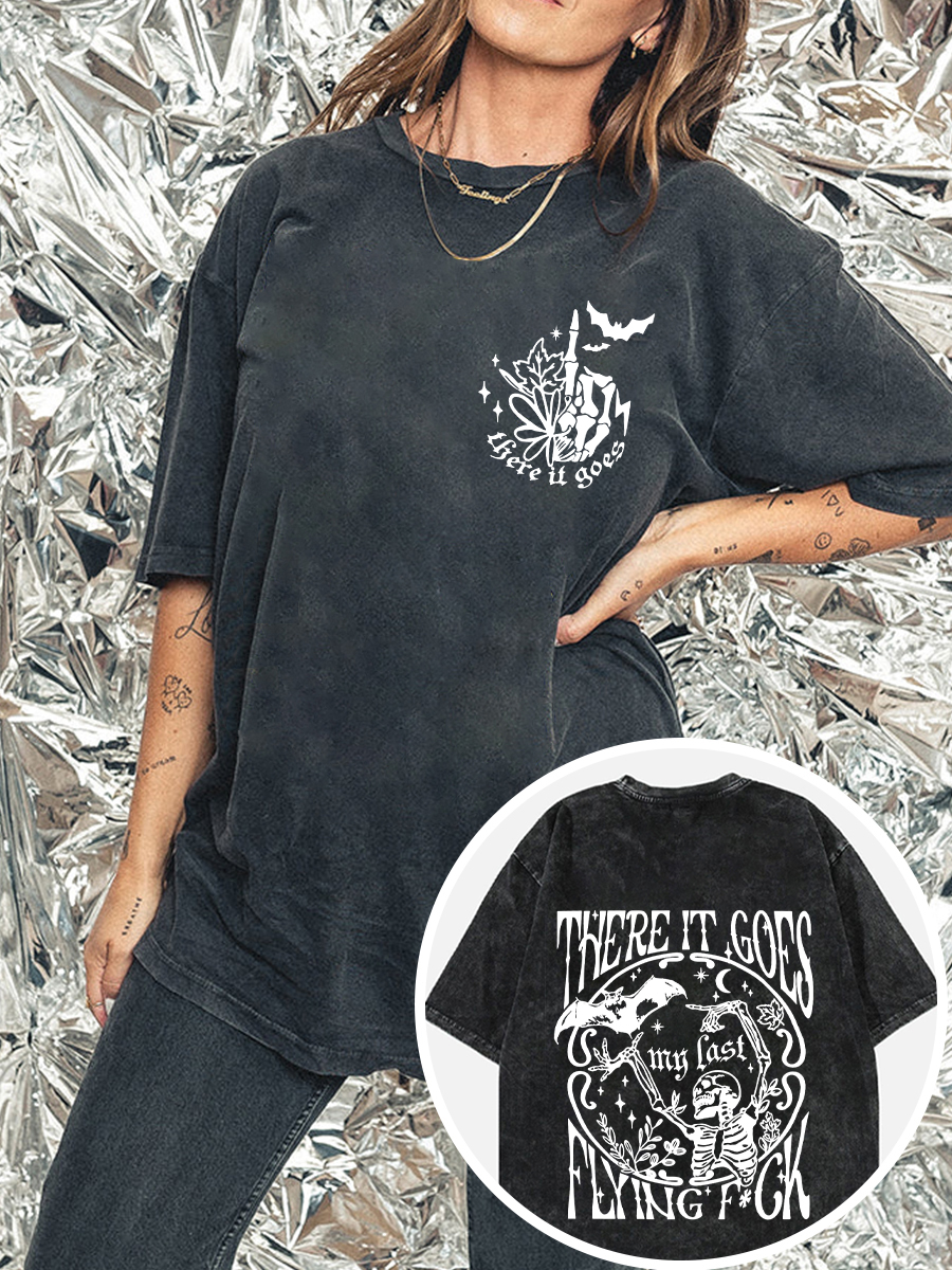 Vintage Groovy There It Goes My Last Flying F*ck Washed T-Shirt