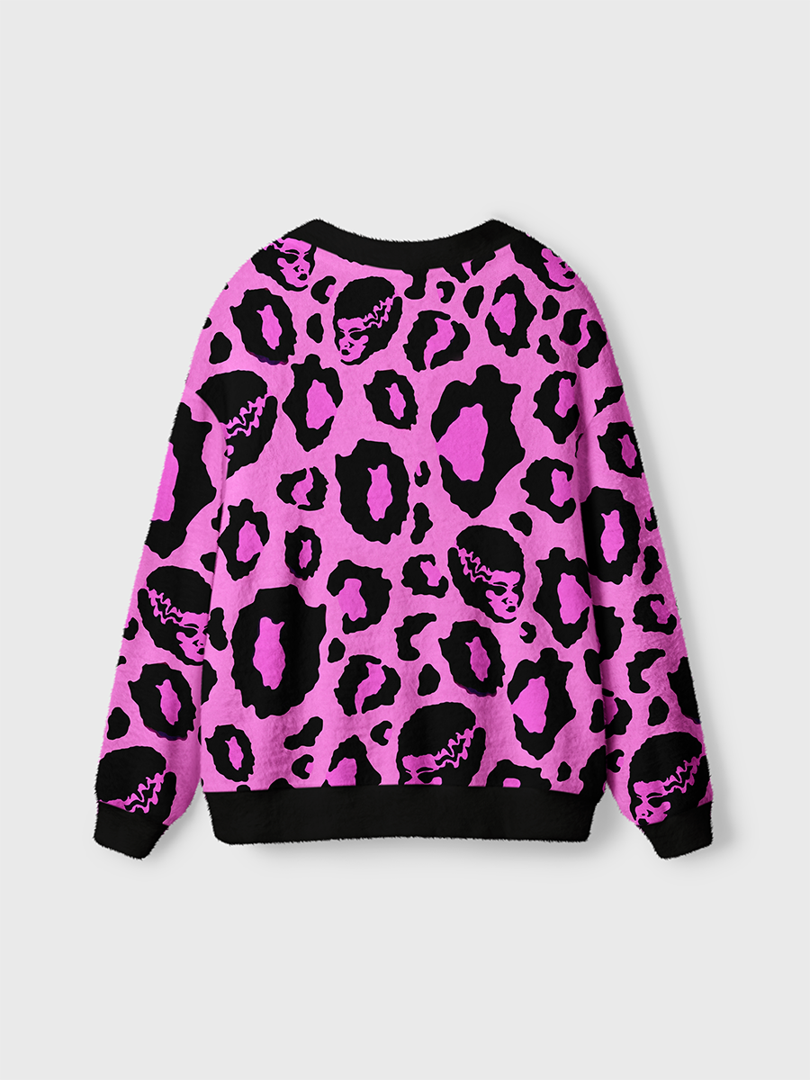 Vintage Pink leopard Cardigan Sweaters