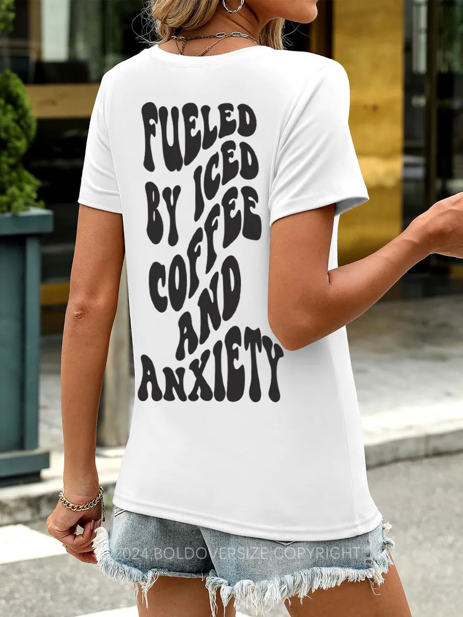 Vintage Coffee And Anxiety V-Neck Tee
