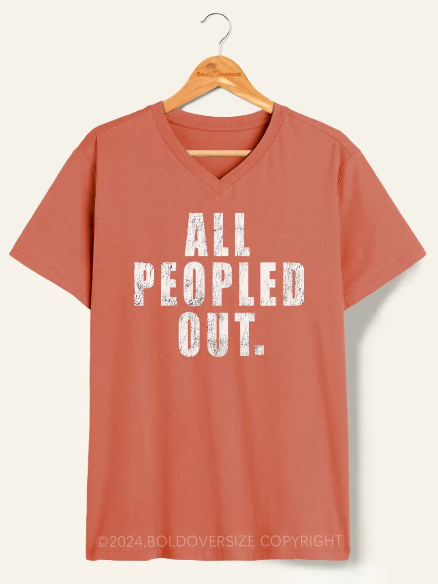 Vintage All Peopled Out V-Neck Tee