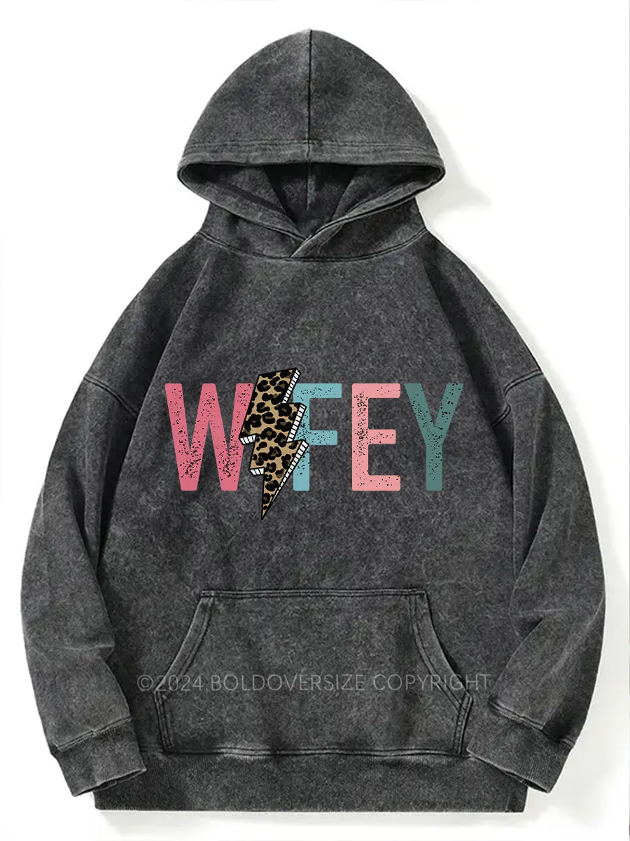 Vintage Wifey Graphic Washed Hoodie