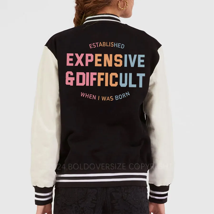 Vintage Expensive & Difficult Unisex Baseball Jacket