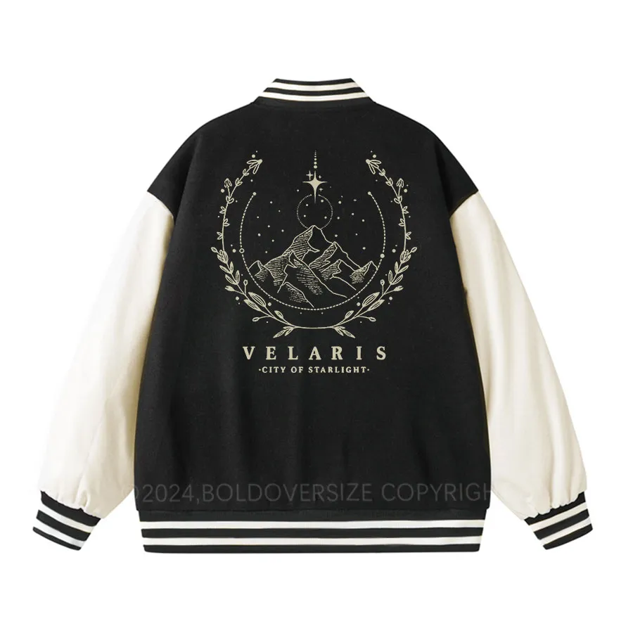 Vintage Style Velaris Washed Book Unisex Baseball Jacket