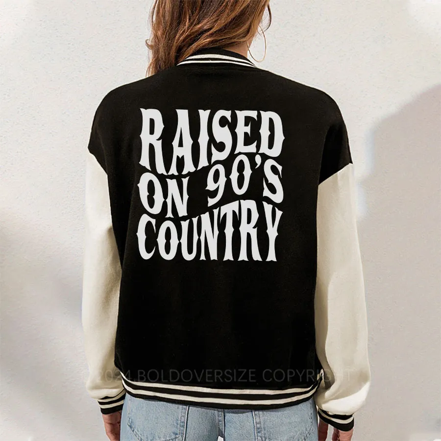 Vintage Raised On 90‘S Country Unisex Baseball Jacket