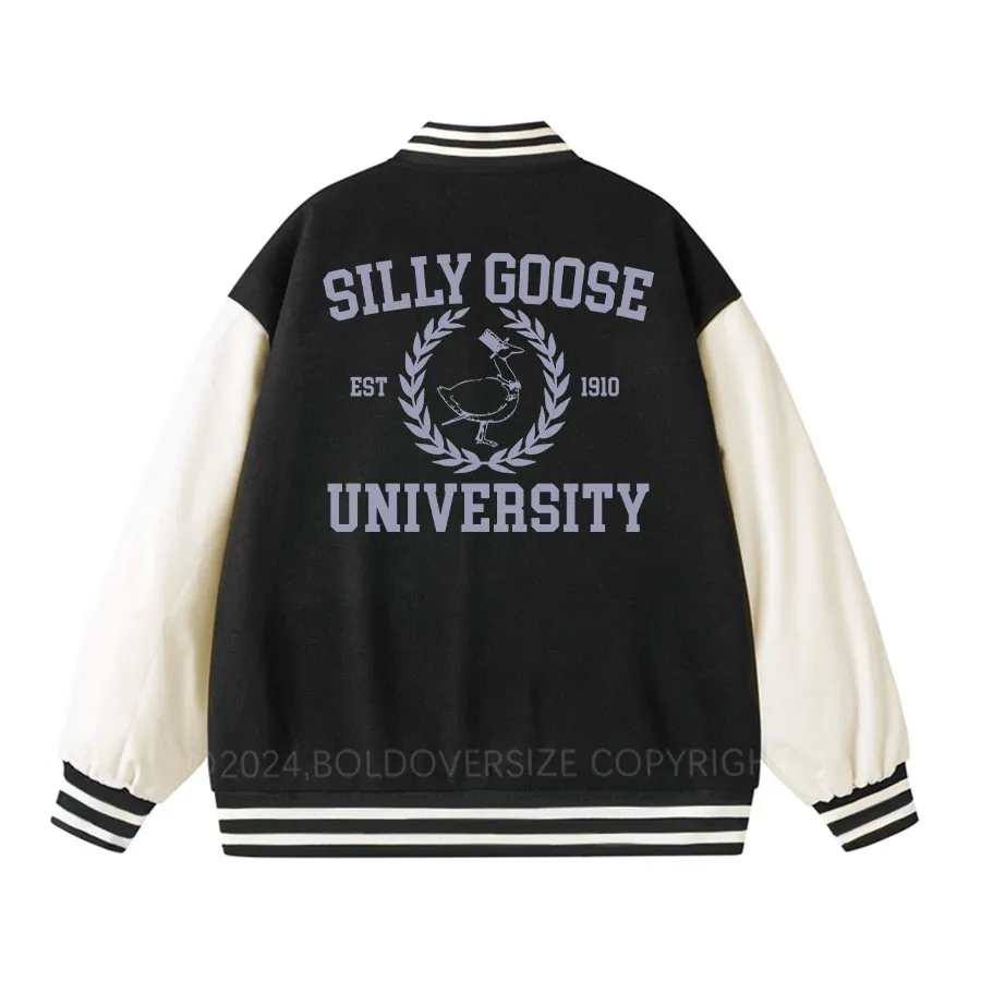 Vintage Silly Goose University Crewneck Unisex Baseball Jacket