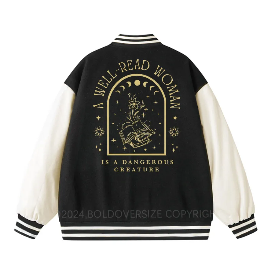Vintage A Well Read Woman Bookish Unisex Baseball Jacket