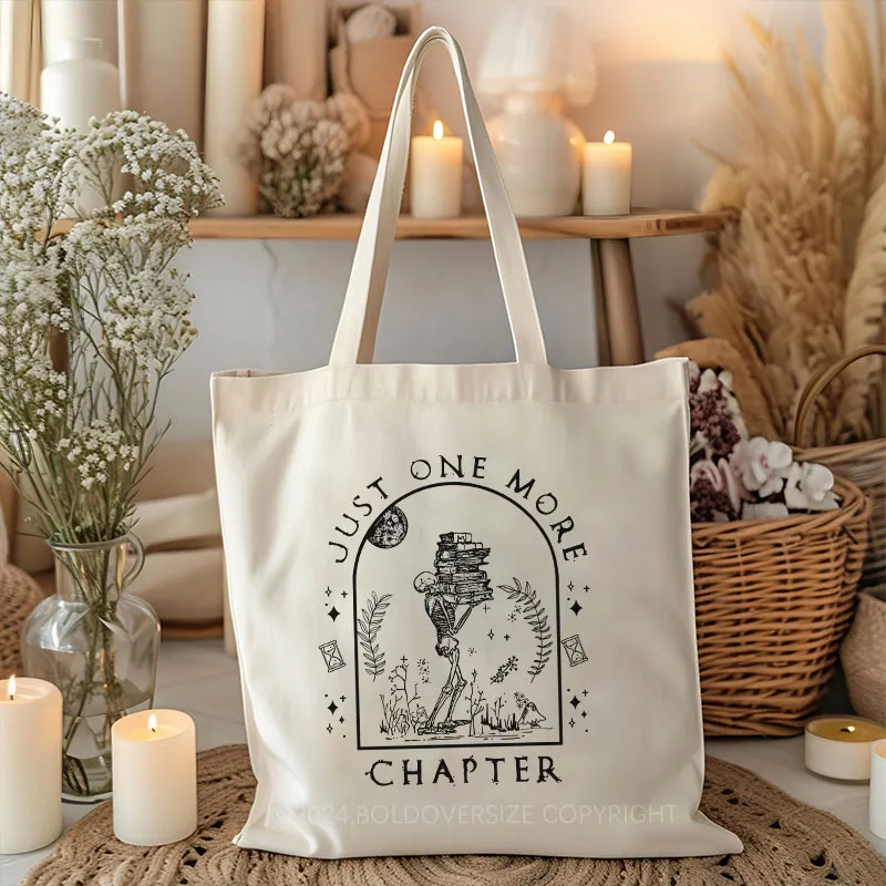 Vintage Just One More Chapter Novel Tote Bag