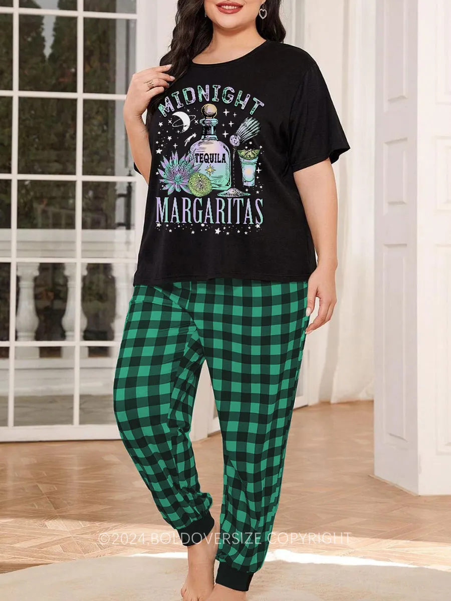 Vintage Midnight Tequila Plaid Christmas Pajama Set