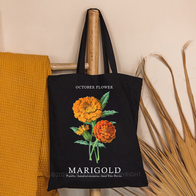 Vintage October Floral Tote Bag