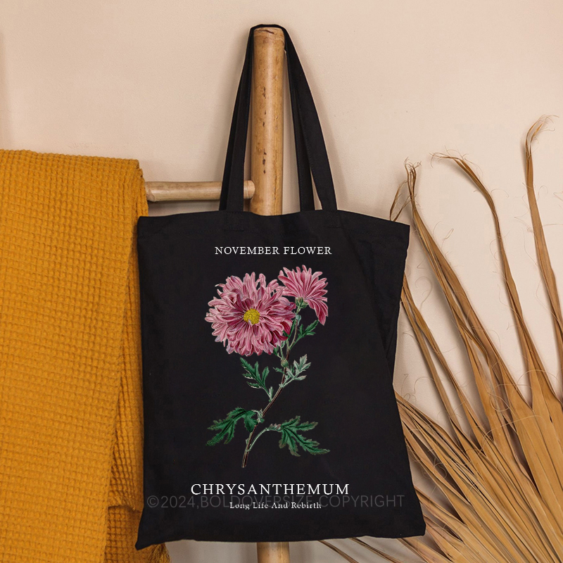Vintage November Floral Tote Bag