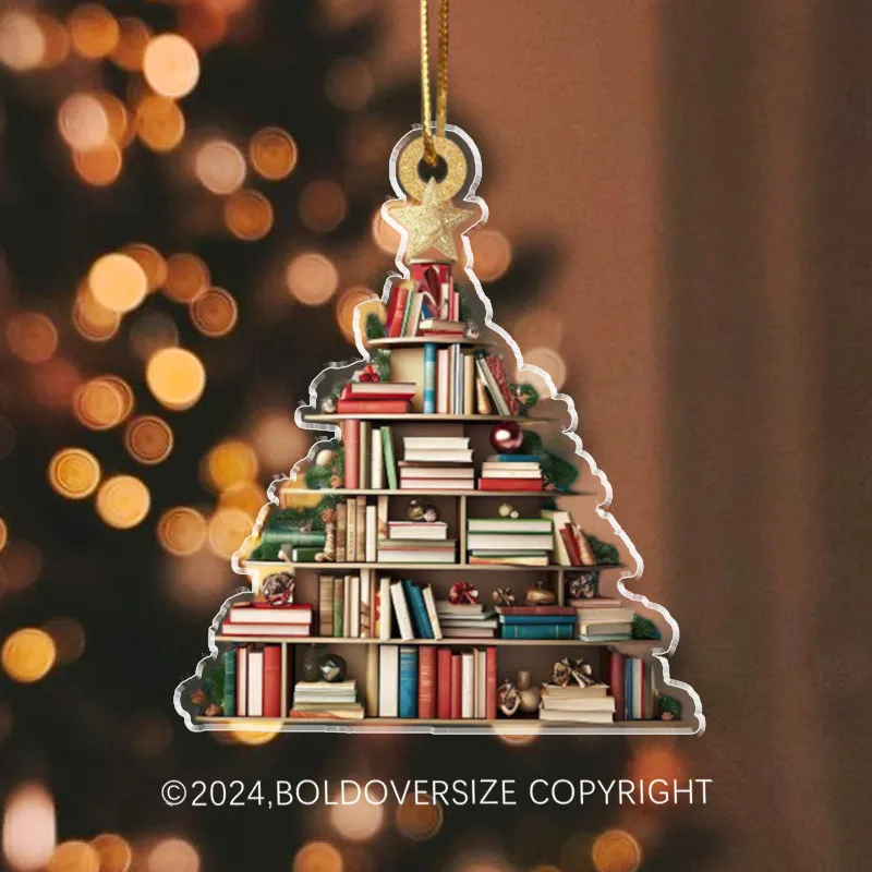 Book Lover Christmas Tree Acrylic Ornament