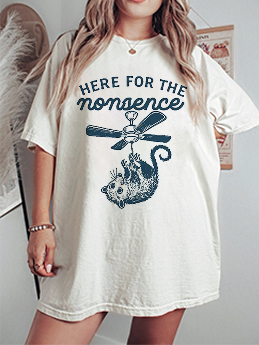 Vintage Here For The Nonsense Oversize Graphic Tee