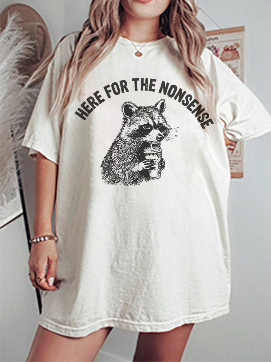 Vintage Here For The Nonsense Oversize Graphic Tee