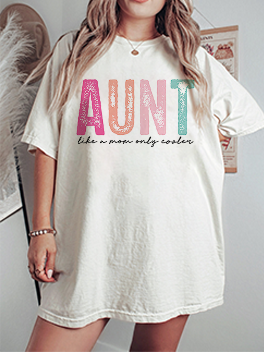 Vintage Aunt Like A Mom Oversize Graphic Tee