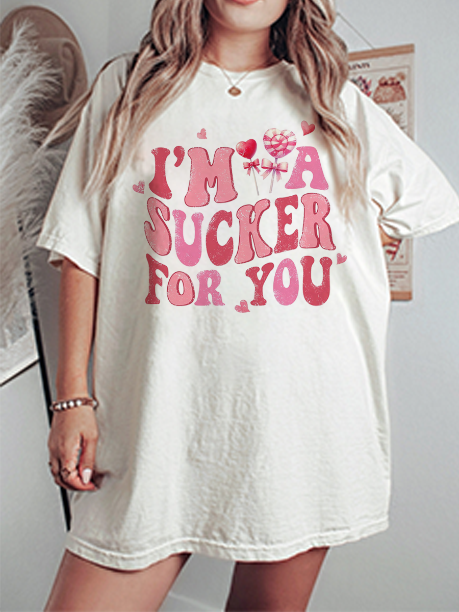Vintage I’M A Sucker For You Oversize Graphic Tee