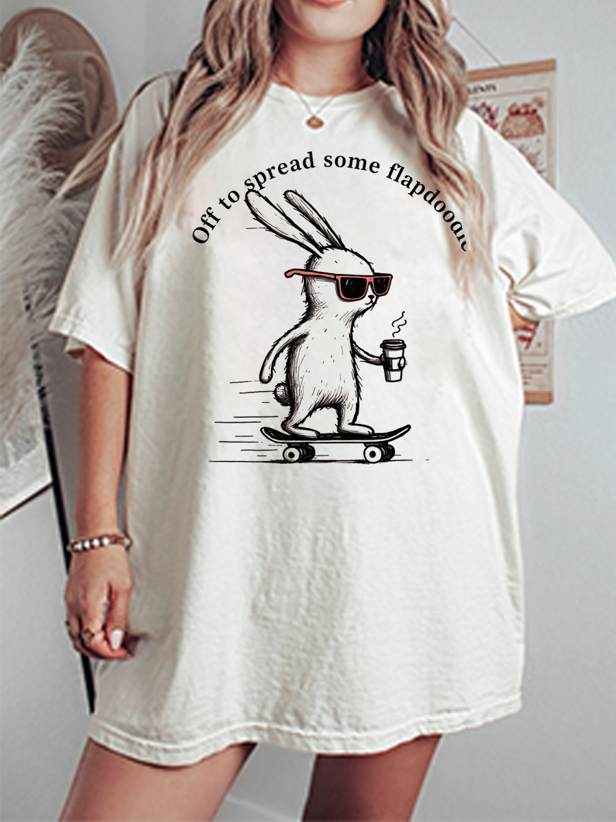 Vintage Off To Spread Some Flapdoodle Oversize Graphic Tee