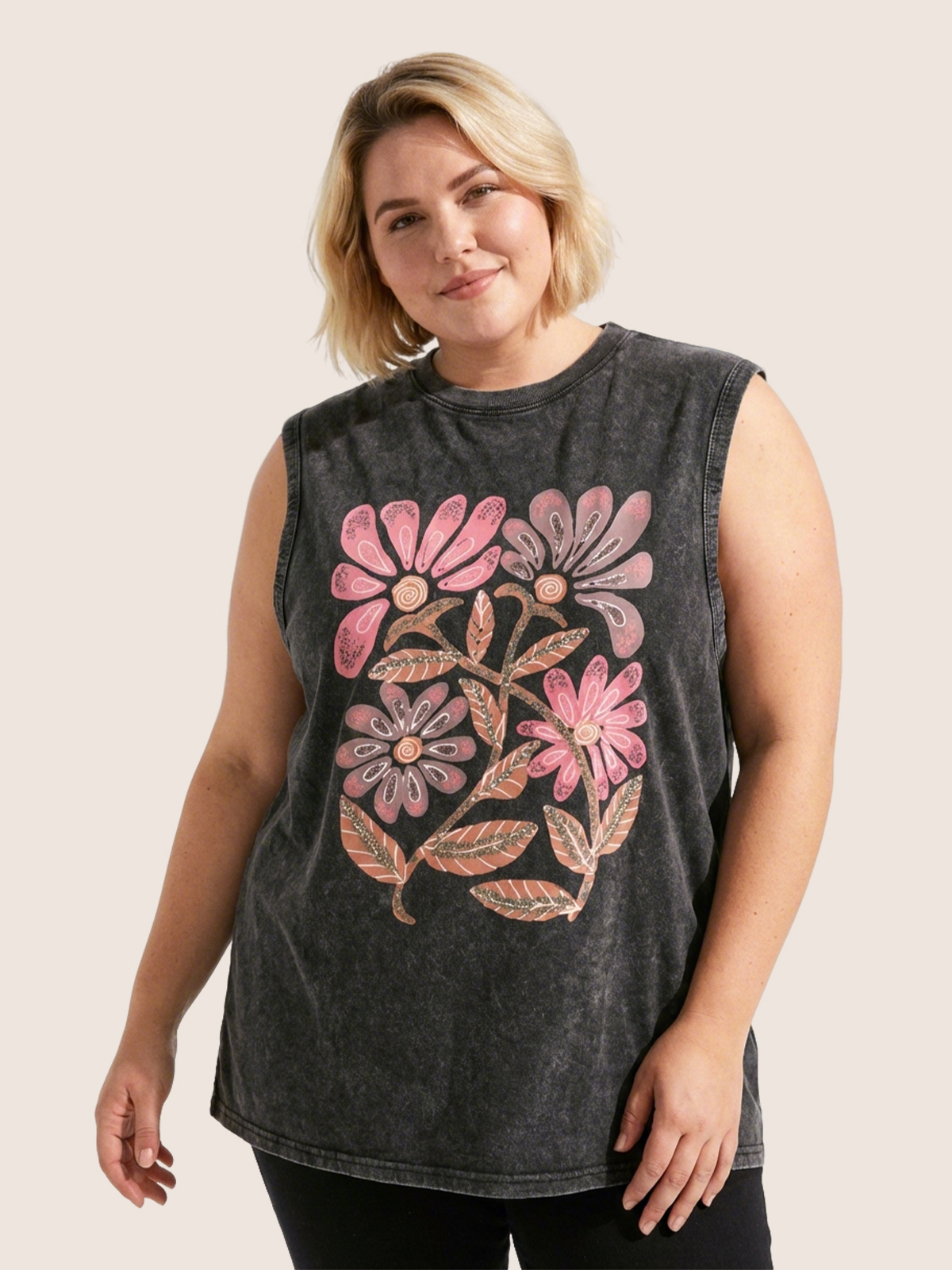 Vintage Daisy Flower Washed Tank