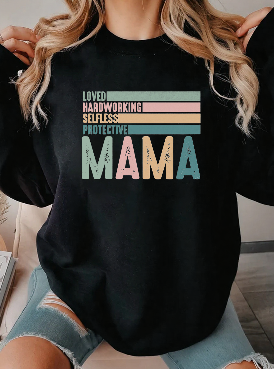Vintage Protective Mama Oversize Graphic Sweatshirt