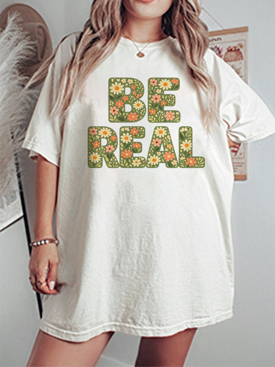 Vintage Be Real Oversize Graphic Tee