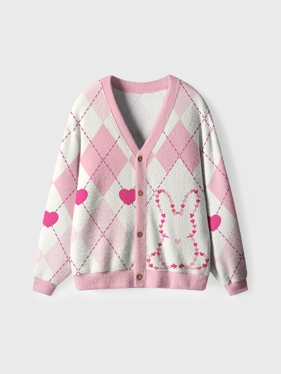 Vintage Heart rabbit Cardigan Sweaters