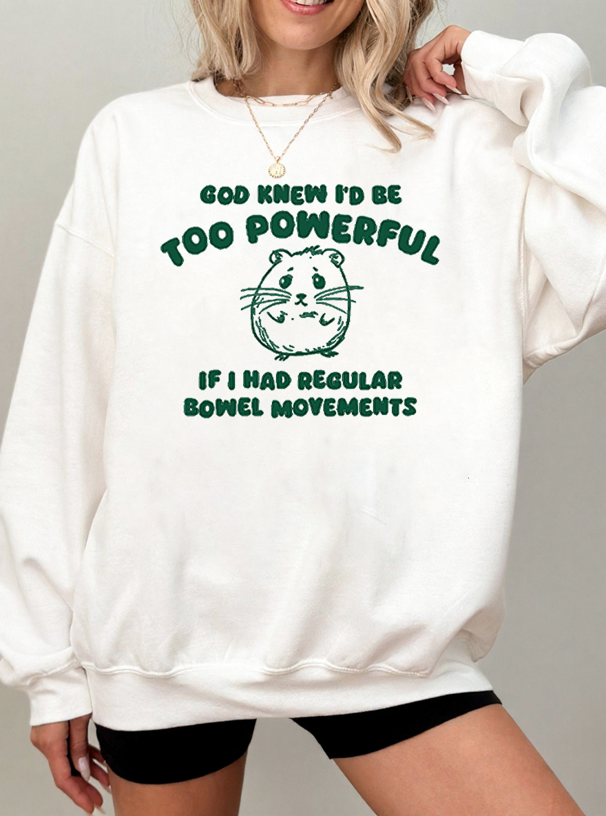 Vintage God Knew I Would Be Too Powerful Mouse Graphic Sweatshirt
