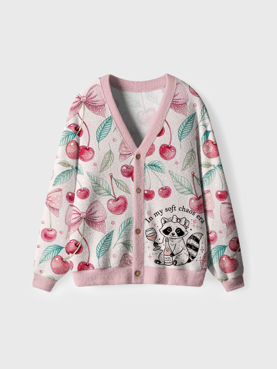 Vintage In My Soft Chaos Era Raccoon Cardigan Sweaters