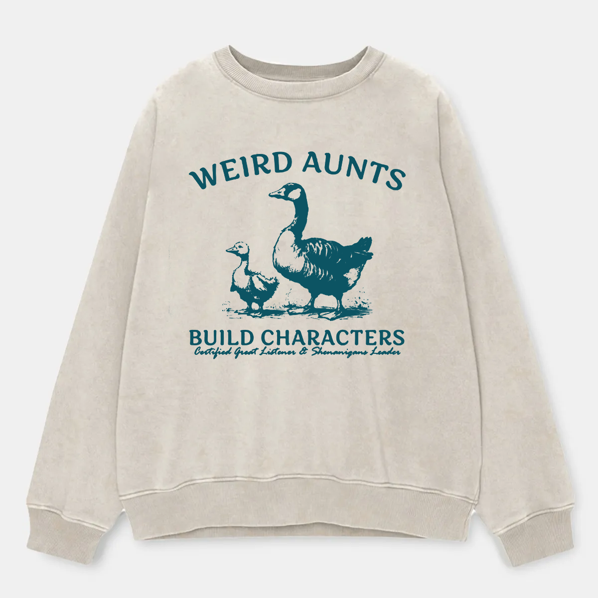 Vintage Weird Aunts Build Characters Duck Washed Sweatshirt