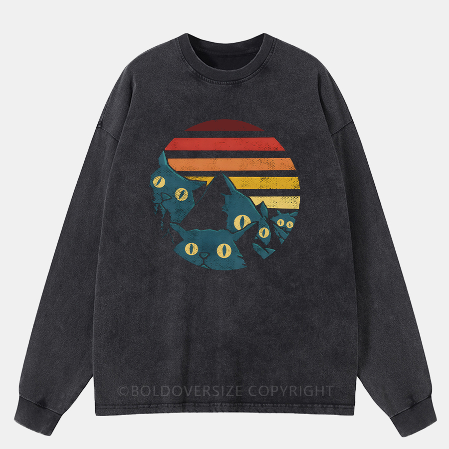 Vintage Meowntains Washed Long Sleeve Shirt