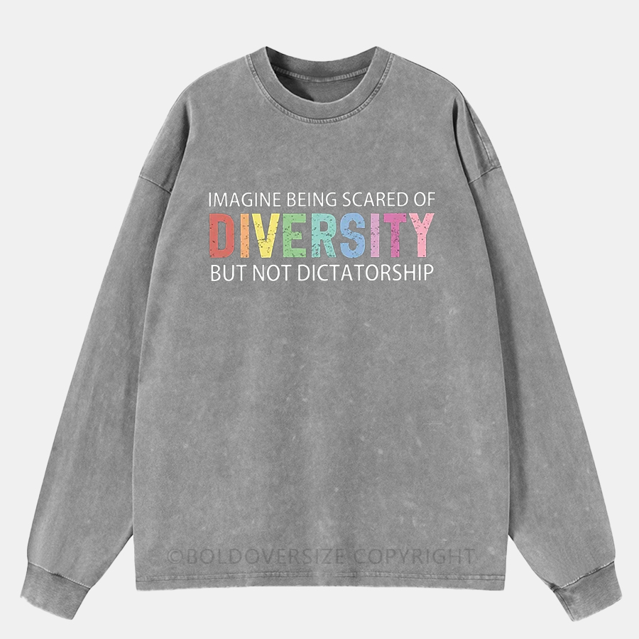 Vintage Overstimulated'Letter Slogan T-Shirt Washed Long Sleeve Shirt