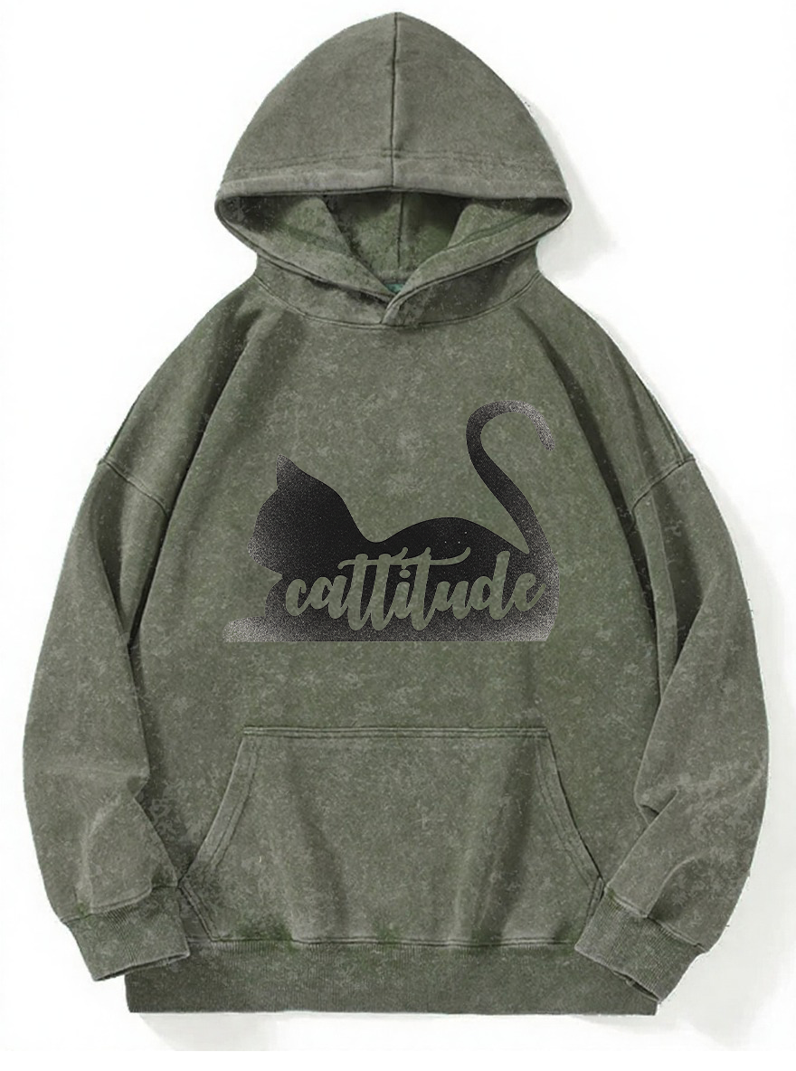 Vintage Cattitude Washed Hoodie