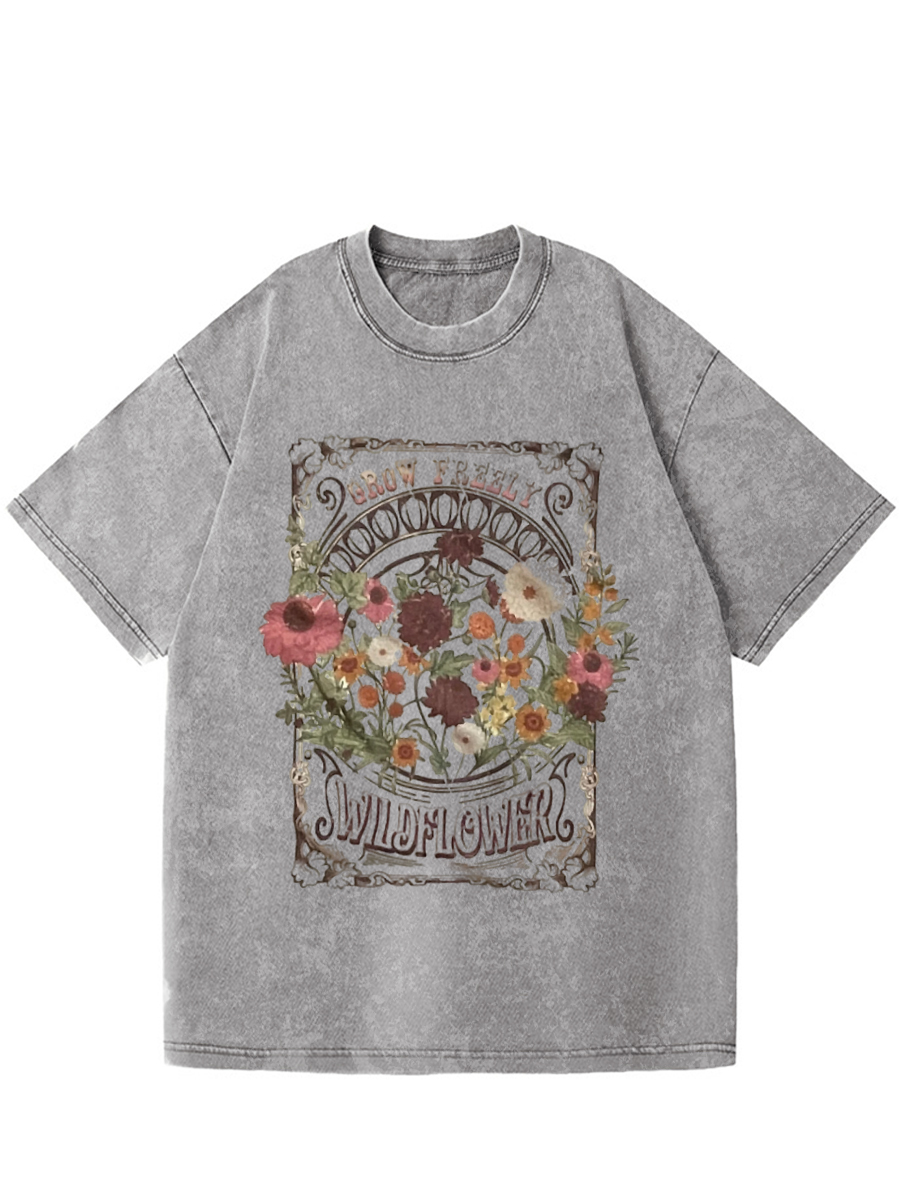 Vintage Wildflower Boho Washed T-Shirt